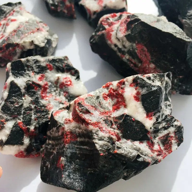 Wholesale natural Raw cinnabar mineral Stone Original specimen crystal stone for sale