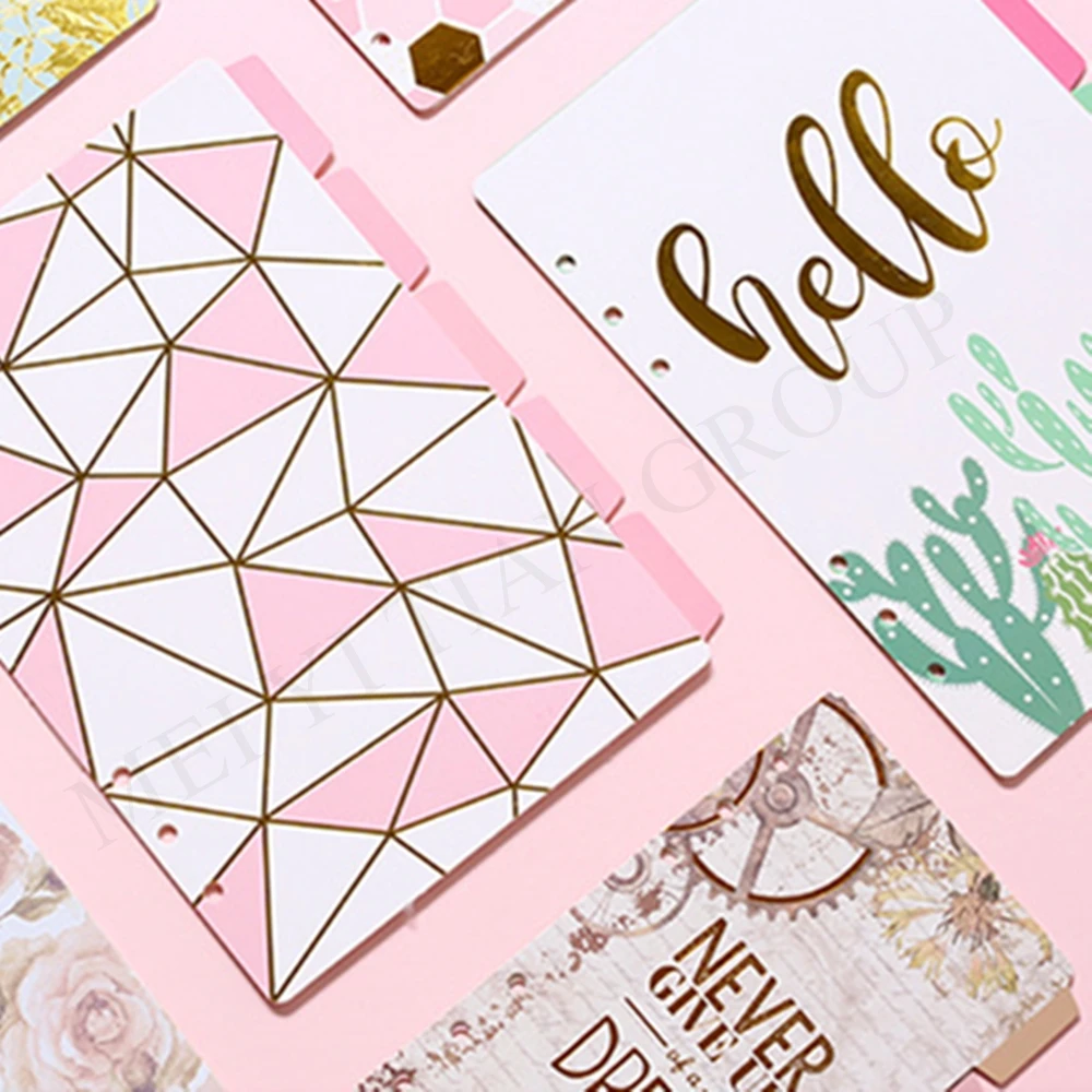 A6 A5 Index Dividers 5-Tabs Loose Leaf Paper Binder Notebook Journal Planner Binders with Inserts Page Folder Shape Design