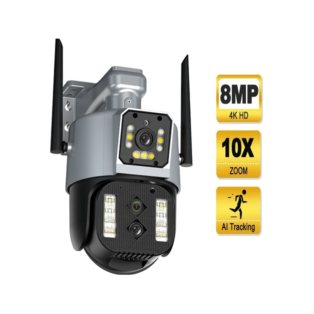 Enxun WiFi Camera CCTV 8MP Outdoor Video Surveillance 1080P IP Cam 10X Optical Zoom AI Tracking Security Protection H.265 NVR