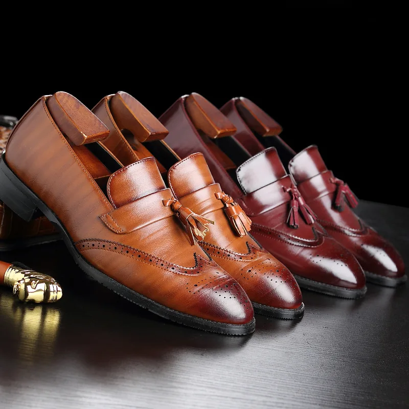 Exquisite Craftmanship Men Dress Shoes & Oxford Men Business Shoes Italian Men Shoes Leather