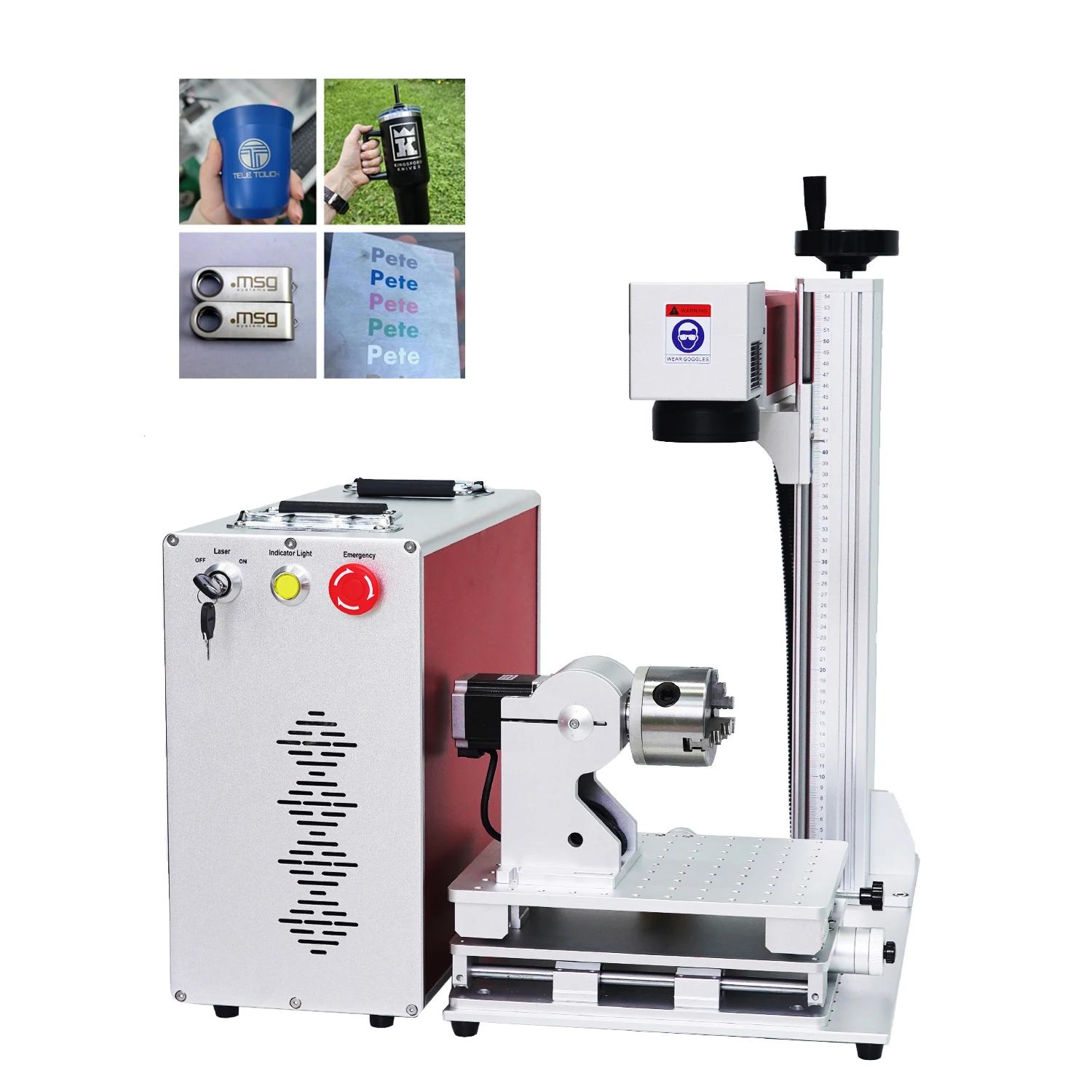 laser engraving machine rotary fiber laser engraving marking machine for metal and non-metal