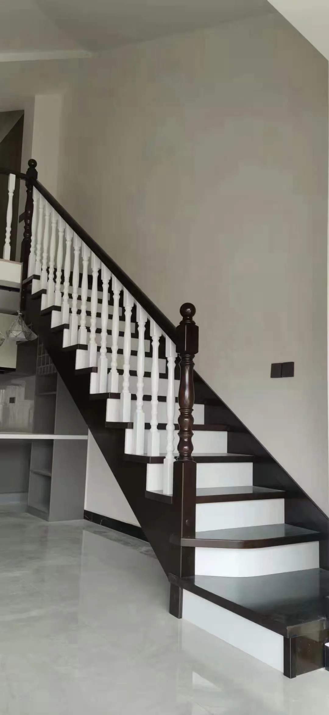Chinese supplier stairs floating stairs u stairs glass wood treads internal stairs