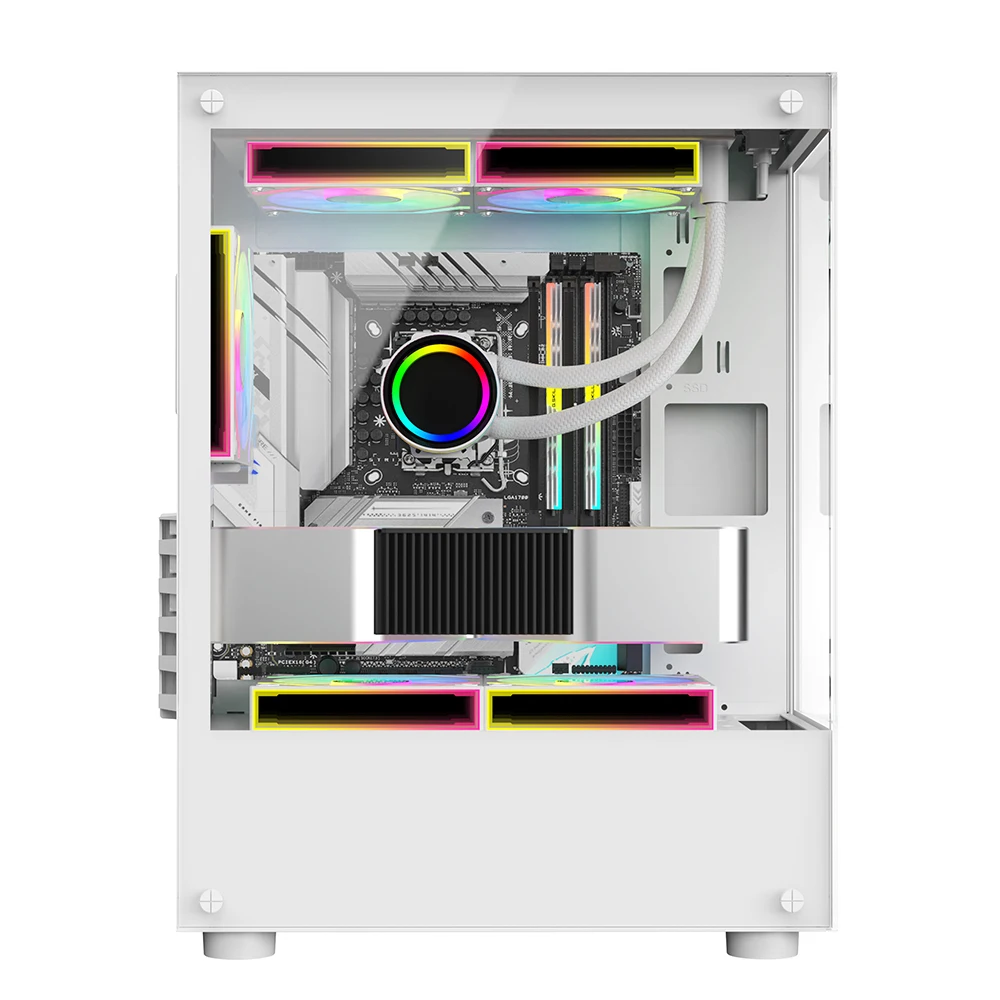 Mid Tower Micro Atx белый чехол для процессора игровой компьютер Чехлы и towers Gabinete Gamer Pc шкаф
