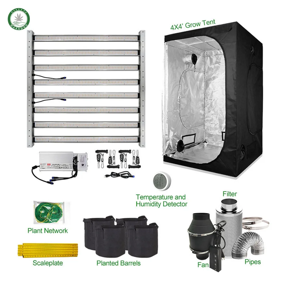 Factory best price complete 480W 600W samsung 301B 301H kit aluminum 600d oxford indoor garden greenhouse grow tent