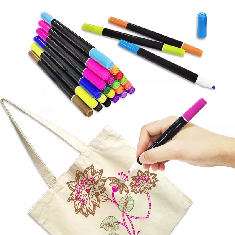 Washable Fabric Markers non toxic Art Fabric Markers Yellow Marker Oil-based Children Marken Pen