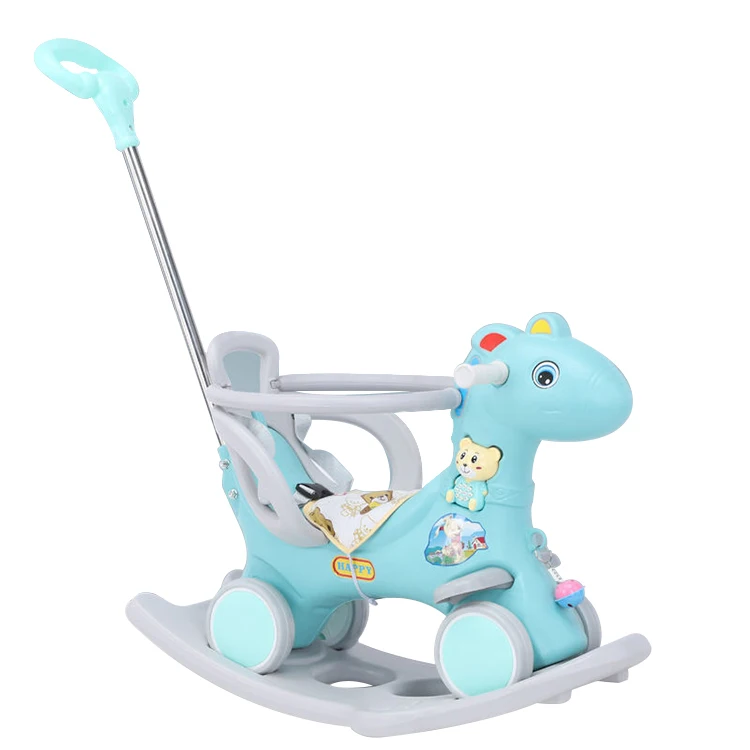 Zhoya Plastic Unicorn Rocking Horse Baby Musical Toddler Walker Outdoor Rocking Toys Ride On Animals Toy