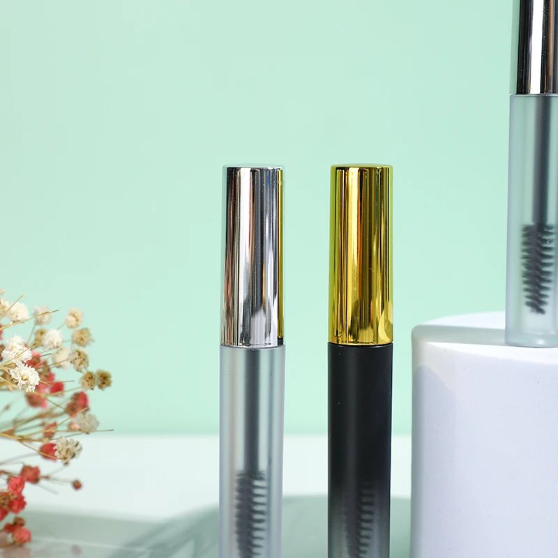 New Product Customized Logo Container PET Matt Black Empty Round Eyeliner Tube Mascara Tube 10ml