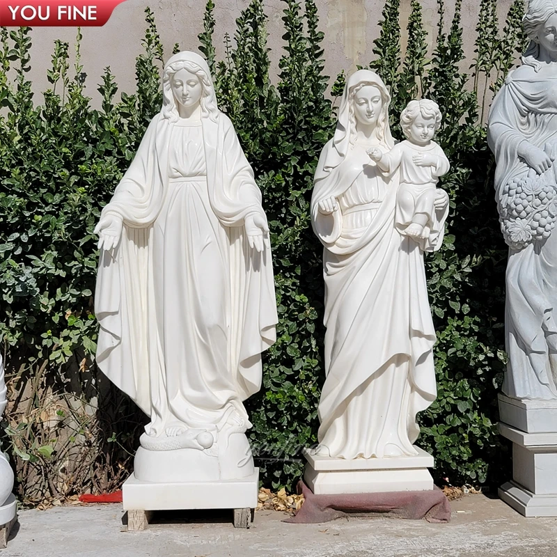 Religious Marble Statue Holy Family Virgin Mary for Church Decoration
