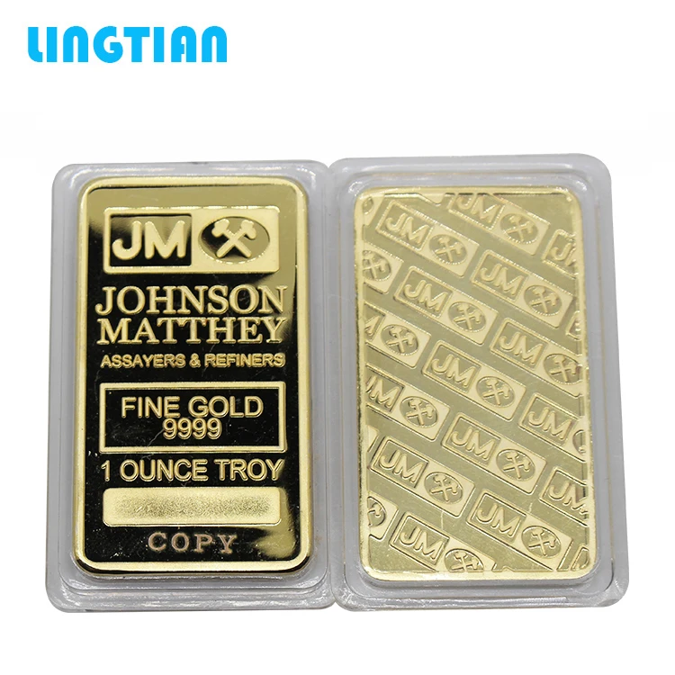 LINGTIAN hot selling jm zinc alloy silver plated bullion bars