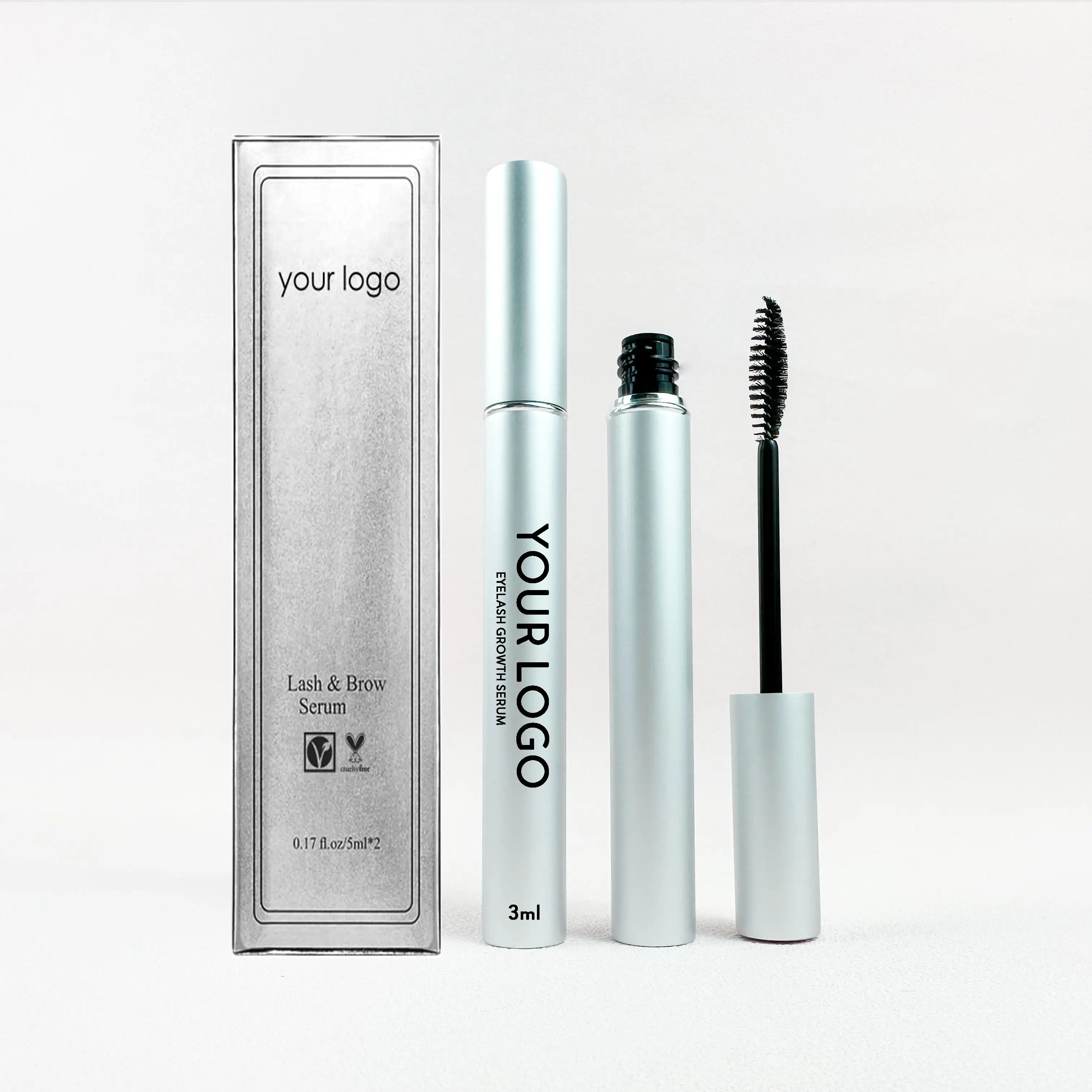 Private label keratin lash serum mascara vegan 100% Organic eyebrows growth serum oil-free wholesale eyelash growth serum