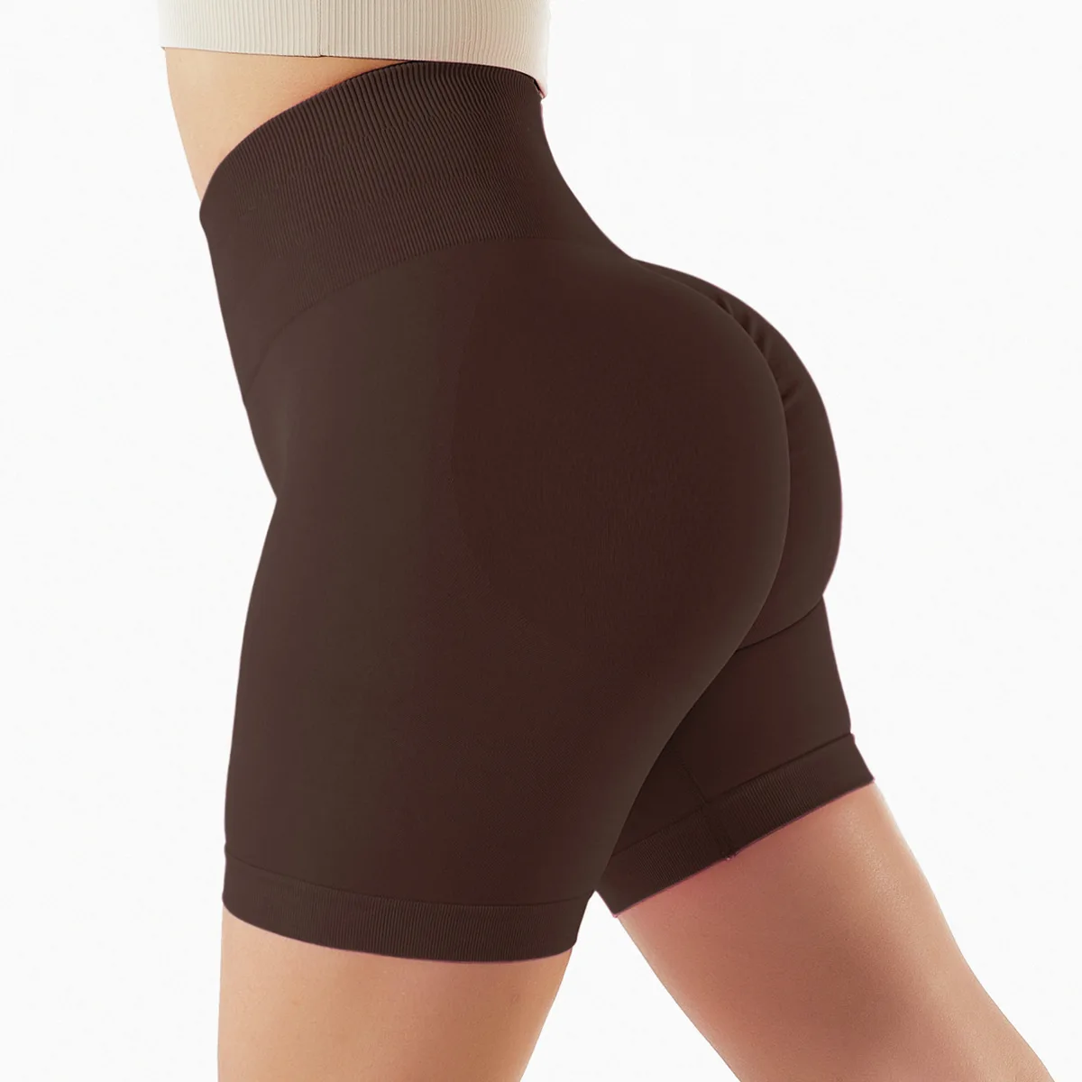 Pashasunshine High quality High waist workout butt lifting yoga pants Yoga Shorts Scrunch Butt High Waist Workout Shorts