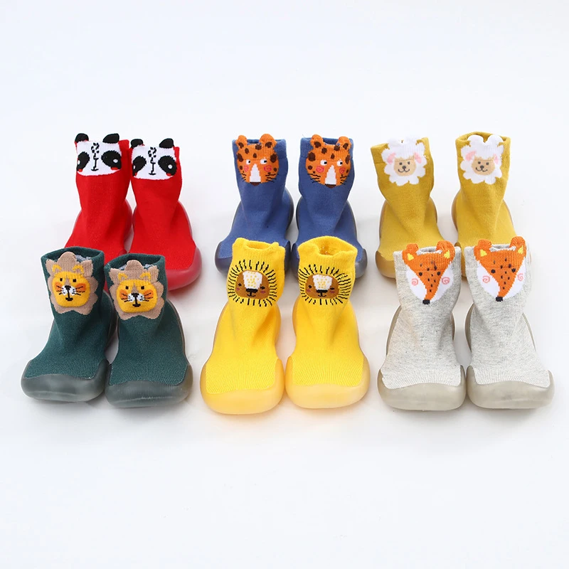 XL-B88 wholesale cute 3d cartoon socks animal indoor anti-slip floor rubber sole baby socks