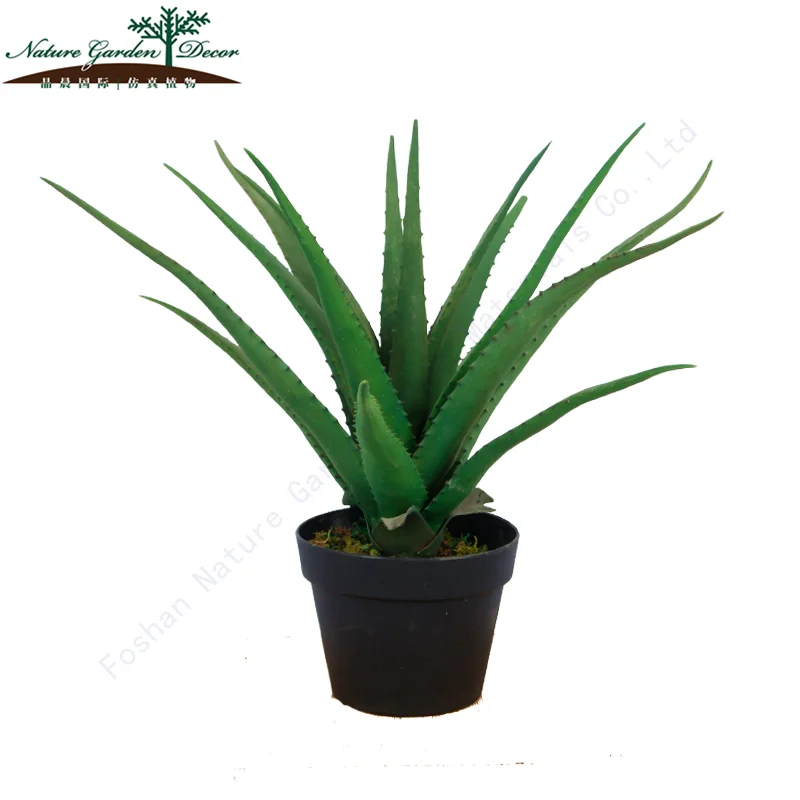 Nature Garden Small Plastic Tropical Green Trees Indoor Artificial Aloe Vera Plant