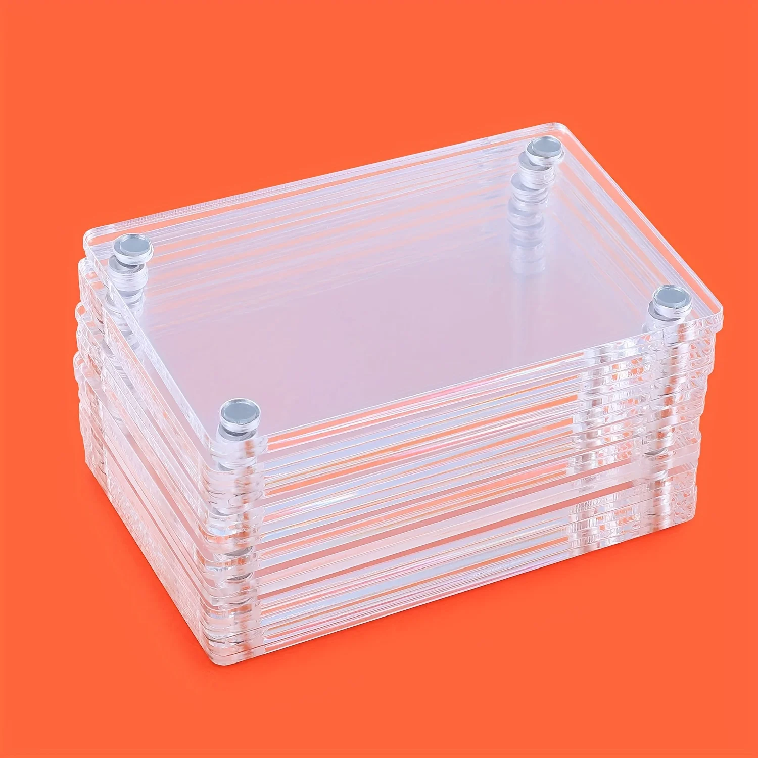 10Pcs 3 Inch Polaroid Acrylic Picture Frames Acrylic Fridge Magnetic Frame Double Sided Mini Clear Photo Frame for Refrigerator