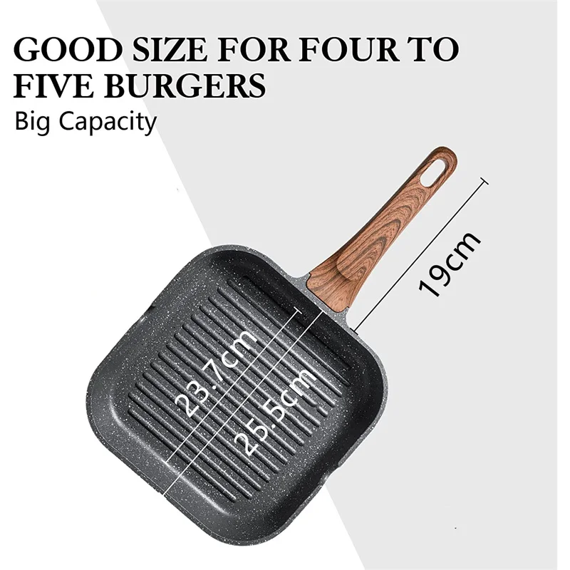 Nonstick Grill Pan For Stove Tops Versatile Griddle Pan With Pour Spouts Durable Grill Skillet For Indoor & Outdoor Grilling