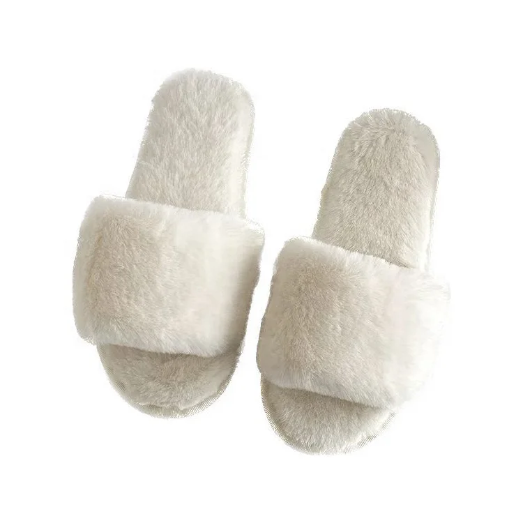 2023 wholesale Winter Plush One strap Elegant Indoor slippers for Women and Men Autumn New Design Home Flat Slippers for Ladies