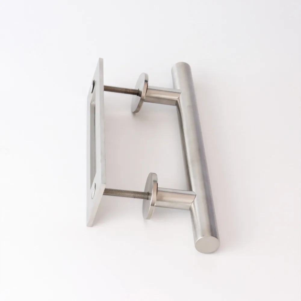 Stainless Steel Barn Door Handle With Flush Pull Industrial Silver Barn Door Hardware Handle