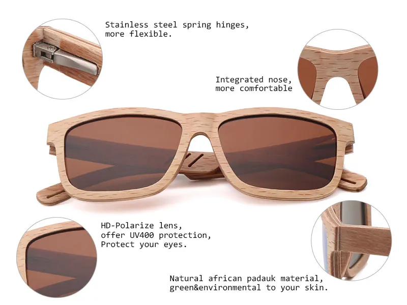 High quality laser logo free cheap rainbow wood polarized eyewear sunglasses 2021