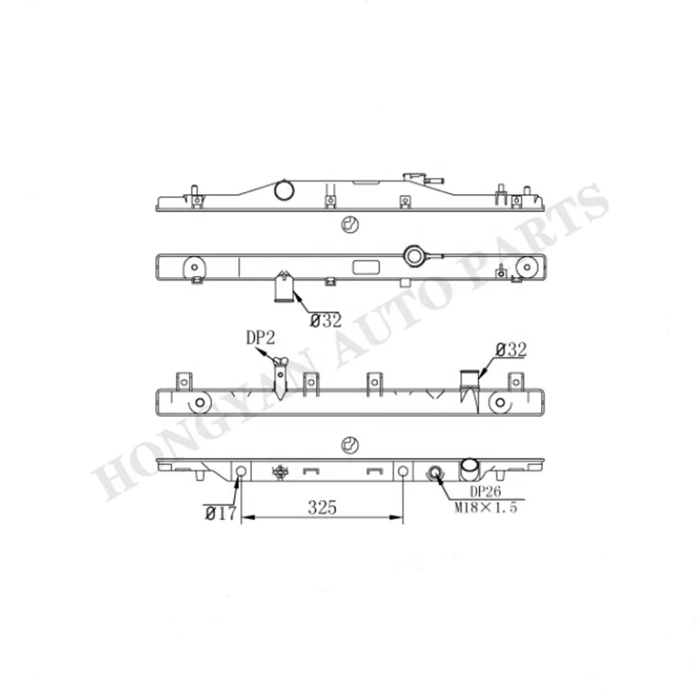 GF30 PA66 radiator plastic tanks for Japanese car models ACURA RSX 2002- OEM 19010PND901