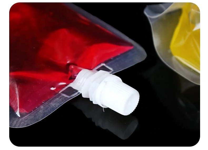 Funny DIY transparent plastic liquid beverage cold drink spout pouch packaging bag beverage pouch
