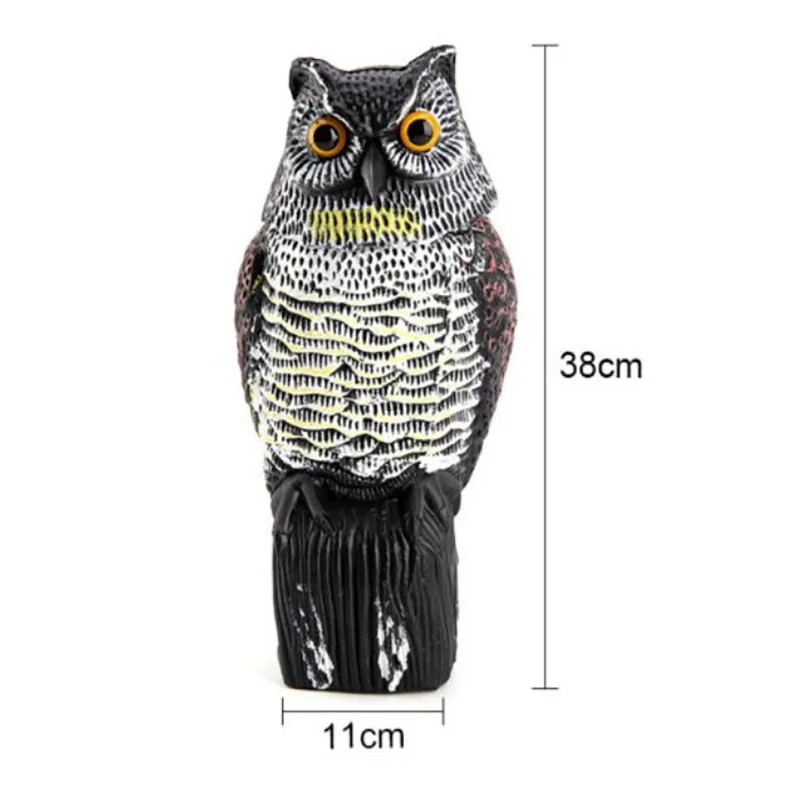 Outdoor Garden Yard Rotating Head Scarecrow Owl Bird Hunting Decoy  Imitation owl shaking head ornaments