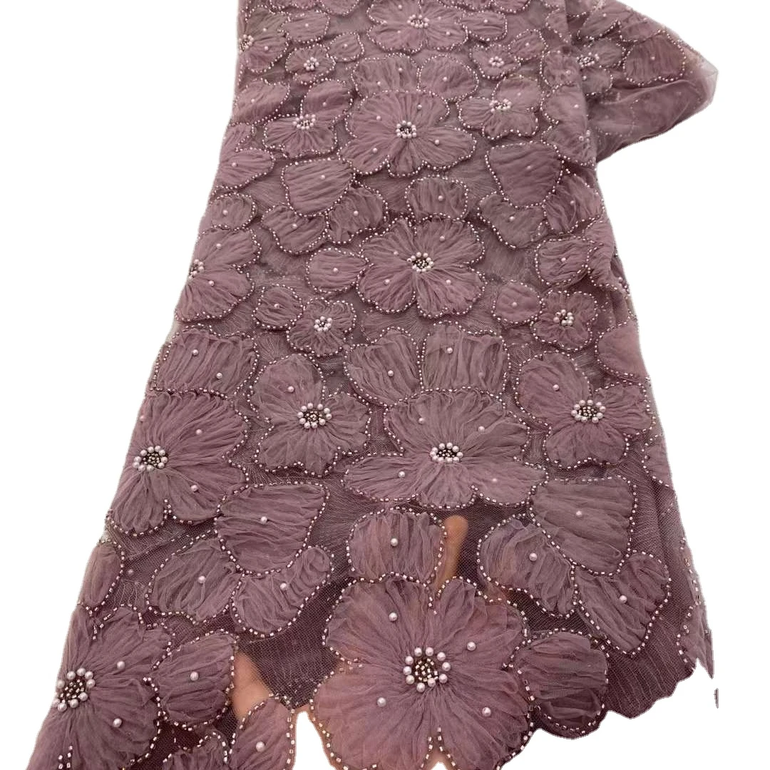 lace design sequins lace fabric with beads for wedding dress dubai flower lace embroidered fabric