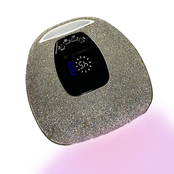 HJS 108W rhinestone Uv-led Nail Lamp Dual violet Light Wireless Li-on battery uv lamp electroplated inner handheld nail lamp