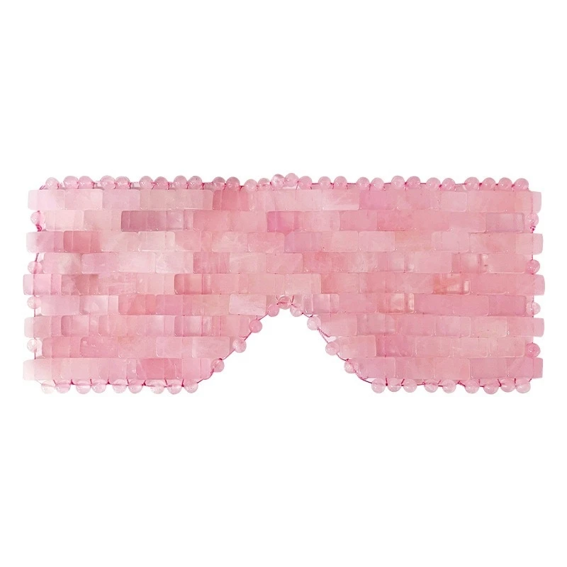 Natural Crystal Rose Quartz Eye Jade Eye Mask Cooling Anti-Aging Facial Massager Pink Gemstone Eye Patch For  Sleep Relation