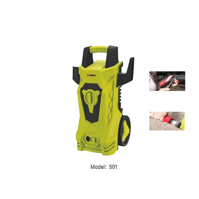 Powerful Electric With Hose Reel 4 Quick Connect Nozzles Soap Tank Wash High Pressure Washer Machine Factory 70bar Max.
