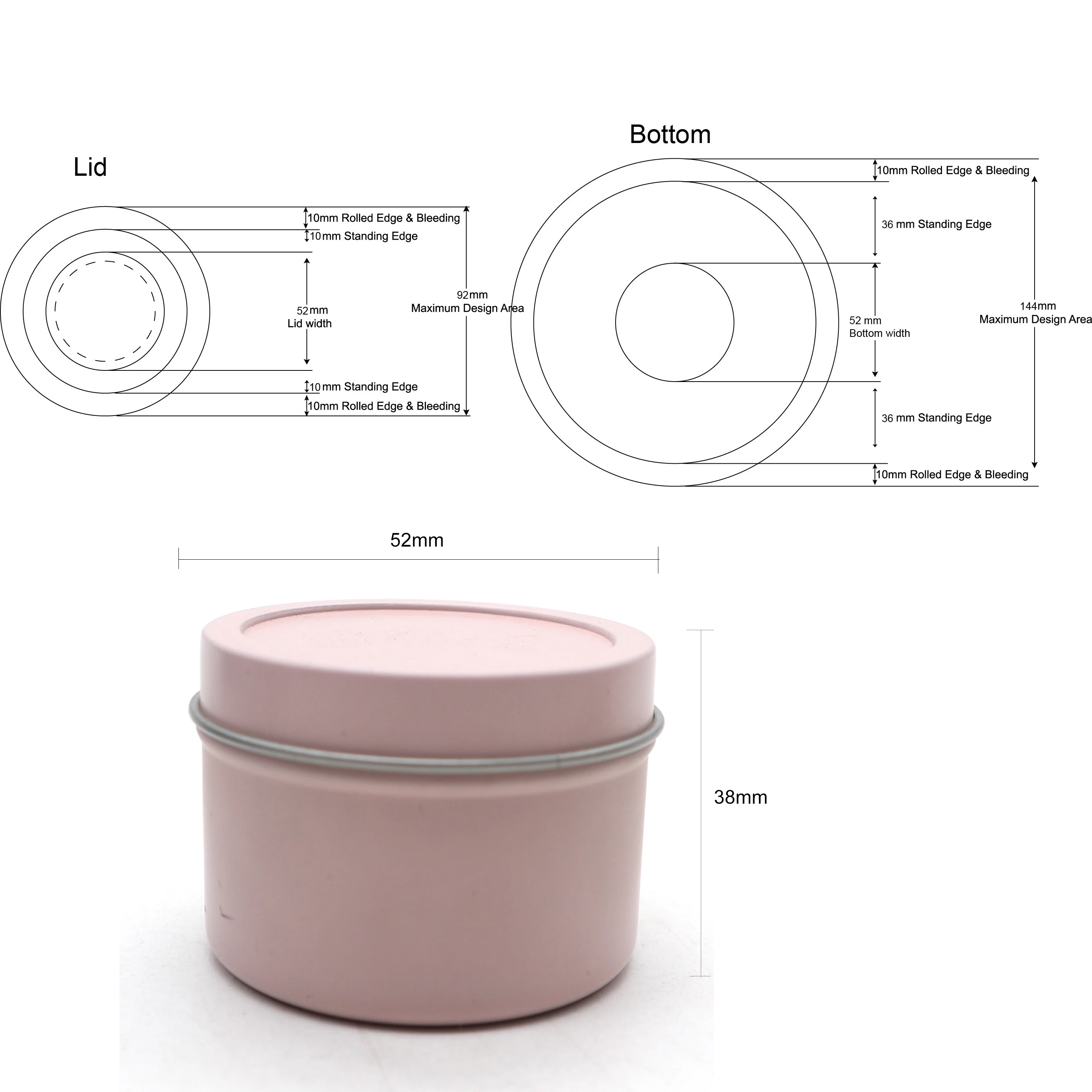 Custom Logo 10oz Vanilla Scented Recyclable Candle Container with Top Lid Metal Tin Can Wax Making Jar