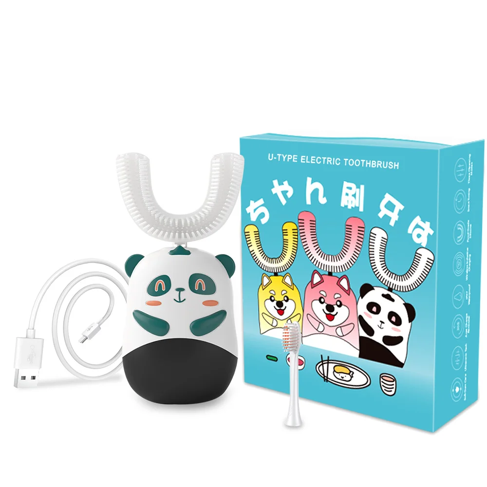  360 U-Type Cartoon Automatic Rechargeable Sonic Whitening Ultrasonic Kids Electric Toothbrush Children Tooth