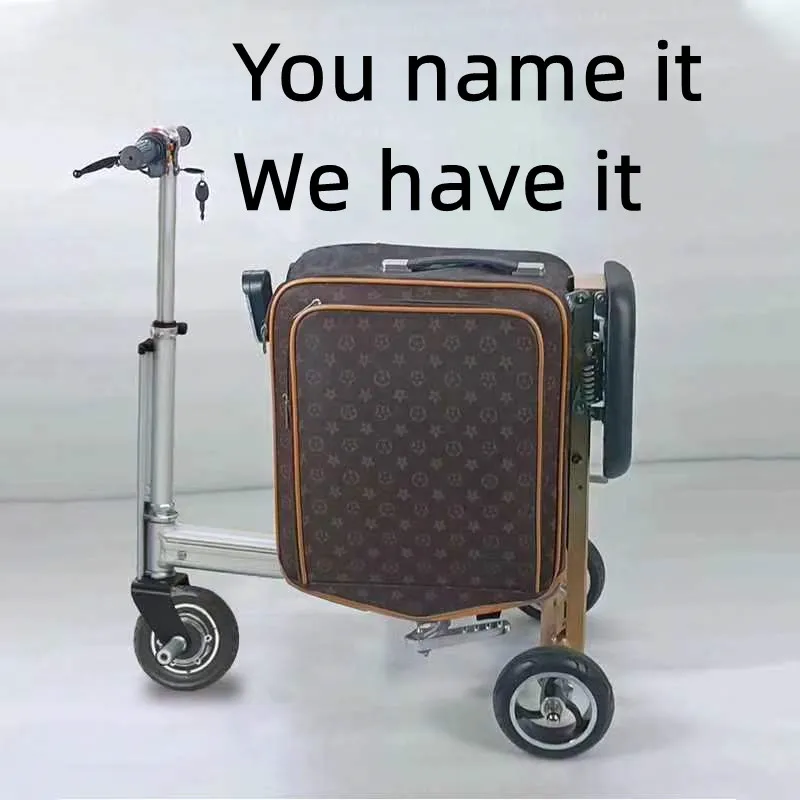 electronic scooter suitcase ABS PC aluminum alloy trolley suitcase & travel luggage set