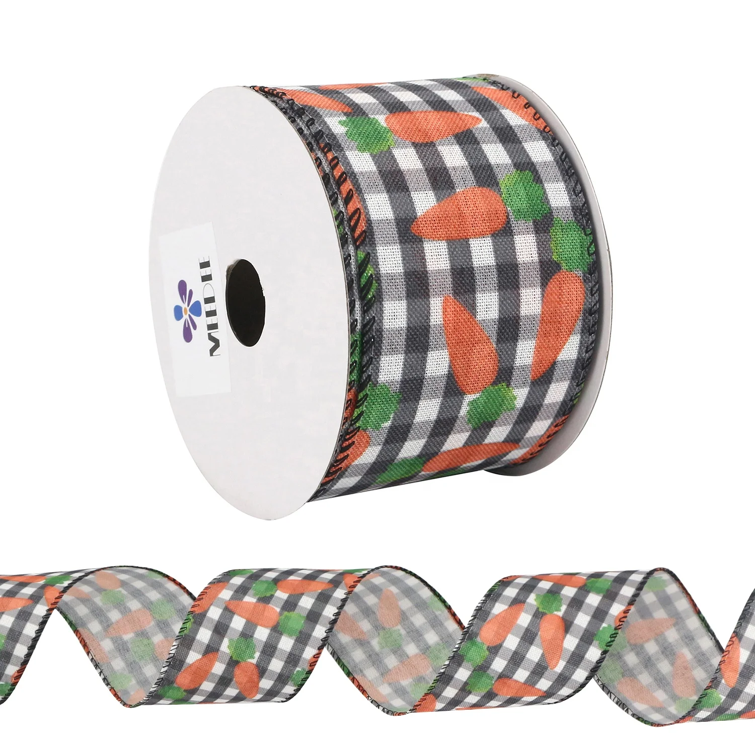 
Huihuang Factory Wholesale Custom Easter Day Pattern Printed Holiday Wired Ribbon 
