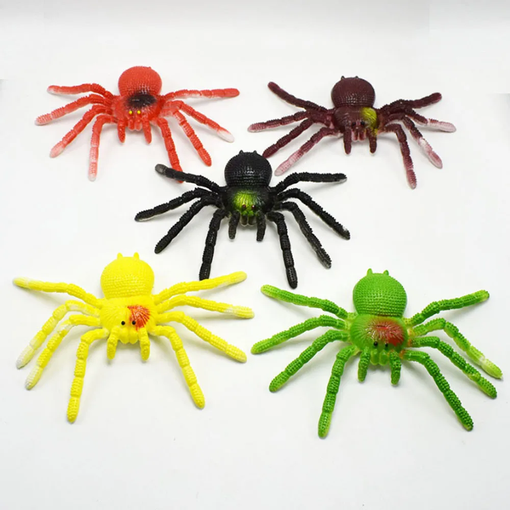 H085 Promotional Gift Hot Sale TPR Plastic Realistic Spider Shaped Toy for Kids Play