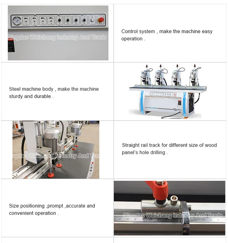 KINGISO Woodworking Furniture Making Machine Drilling Machine Four Head Hinge Drill Hinge Drill Machine