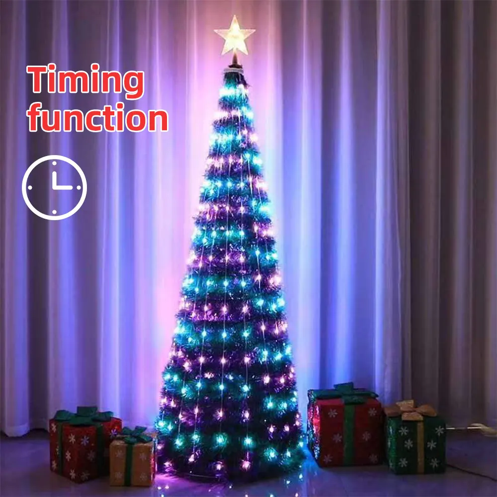 Holiday party lighting RGB ornaments artificial christmas tree lamp outdoor decoration