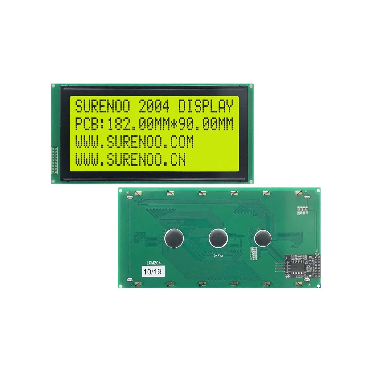 204 2004 20X4 Largest Size Serial I2C IIC Yellow Green Character LCD Module Display Screen Panel LCM with LED Backlight