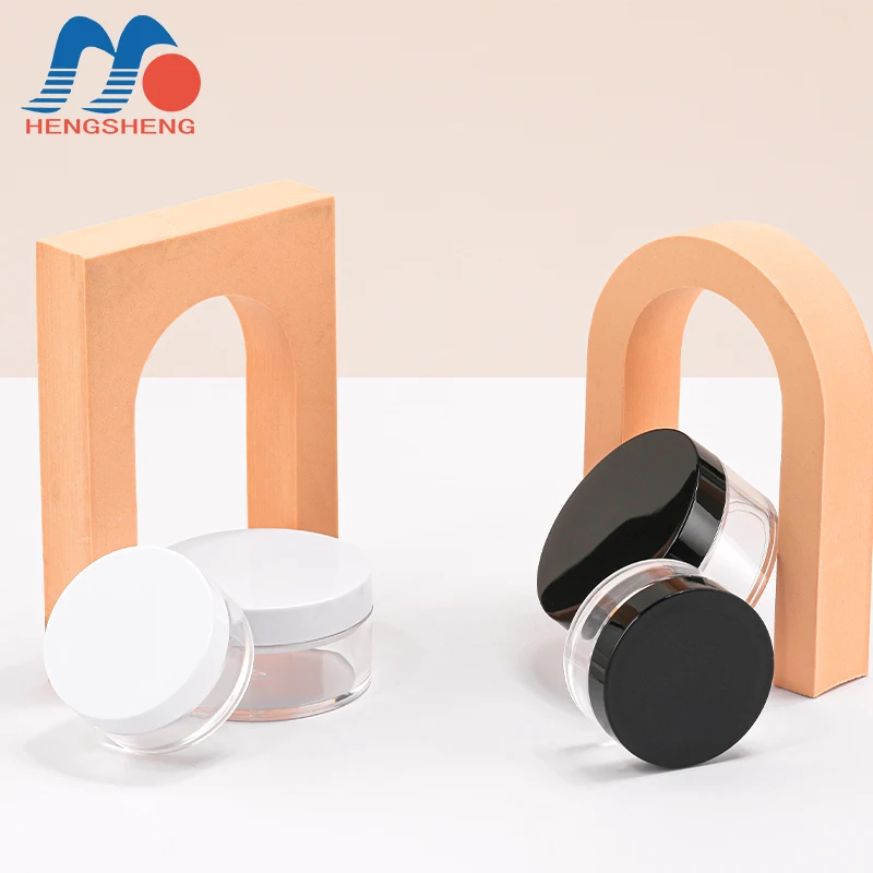 wholesale 20g 50g  black or white cap  mini empty Acrylic plastic cosmetic powder box