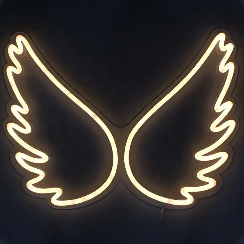Customized Angel Wings 3D Acrylic Letter LED Neon Sign For Party Decoration