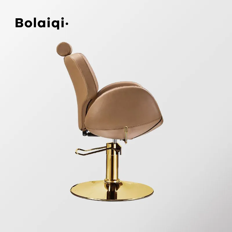BOLAIQI salon furniture gold reclining salon chair hairdressing beige chair beauty salon equipment for sale