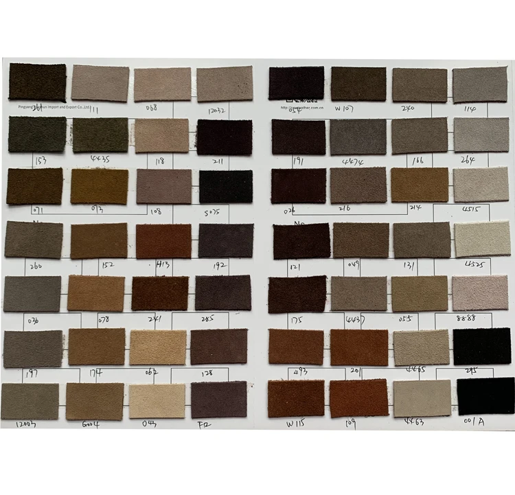 Various colorful cow split suede leather for leisure shoes boots