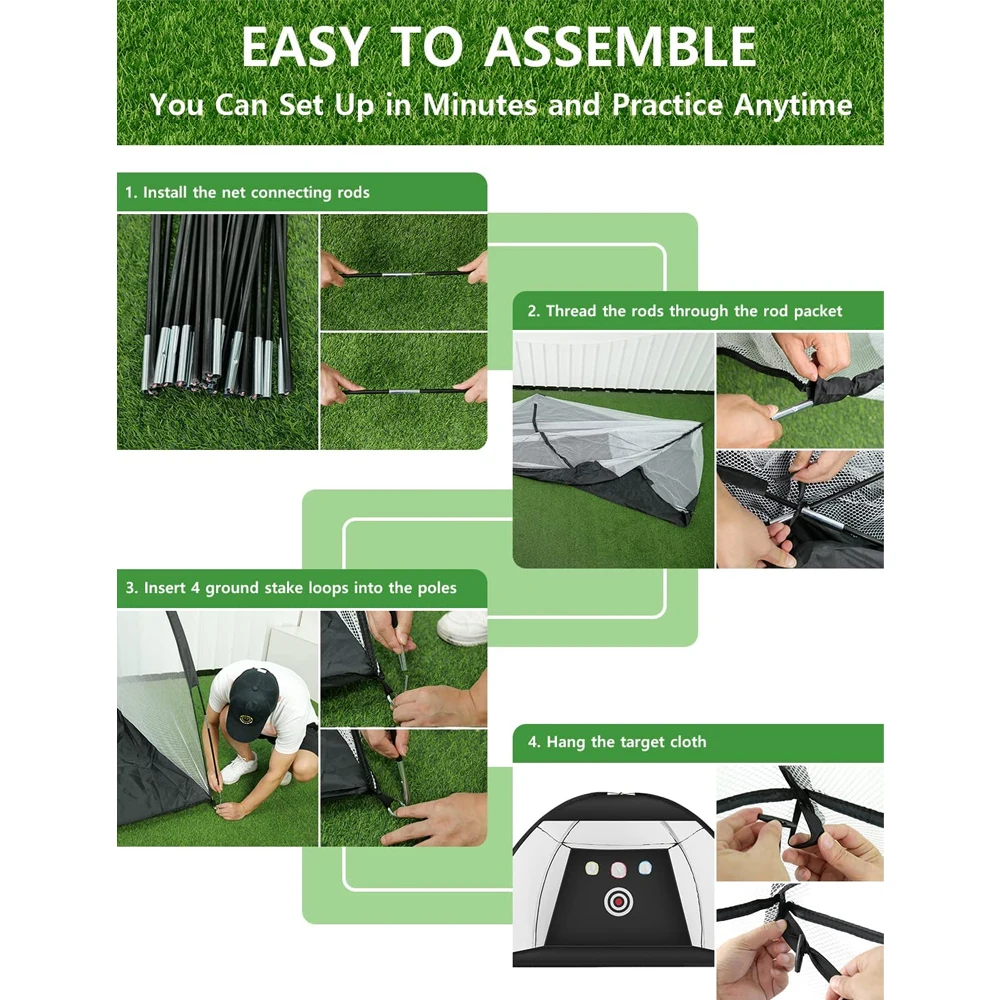 High Quality  Indoor Outdoor Chipping Golf Swing Training Aids Portable Training Golf Net Golf Hitting Net