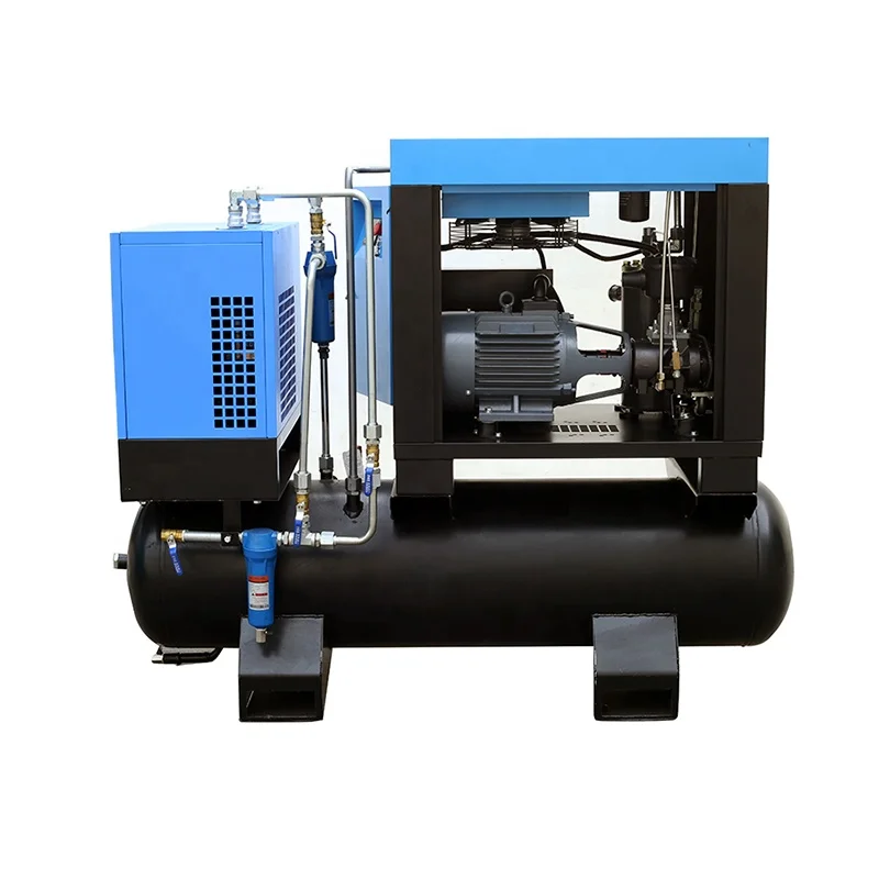 7.5 kW 10 Hp 10bar Low Noise Industrial Screw Air Compressor With Air Dryer And 300l Air Tank