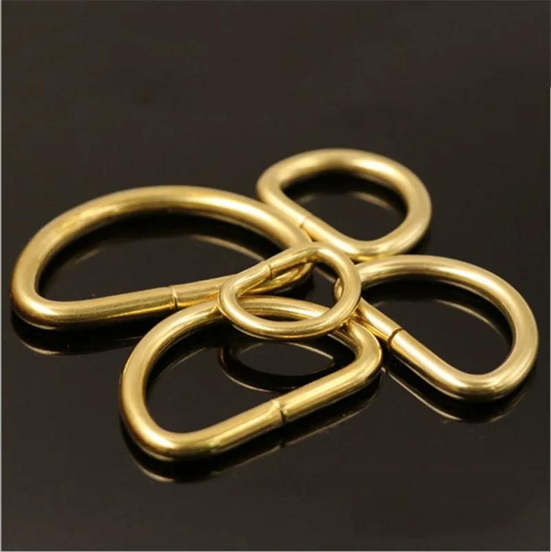 Solid Brass D-ring with seams brass D ring buckle for Handbag Strap Belt Purse Webbing Dog Collar Hardware