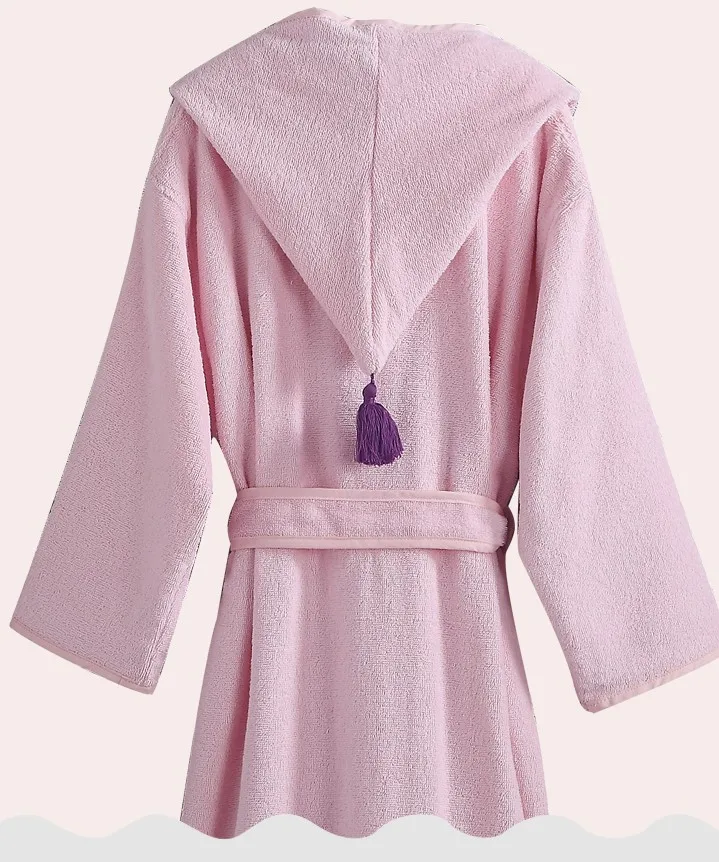 
High Quality 100% Cotton Terry Fabric Hooded Quick Dry Bath Robe Personalised Dressing Gown for Kids Girl Boy 
