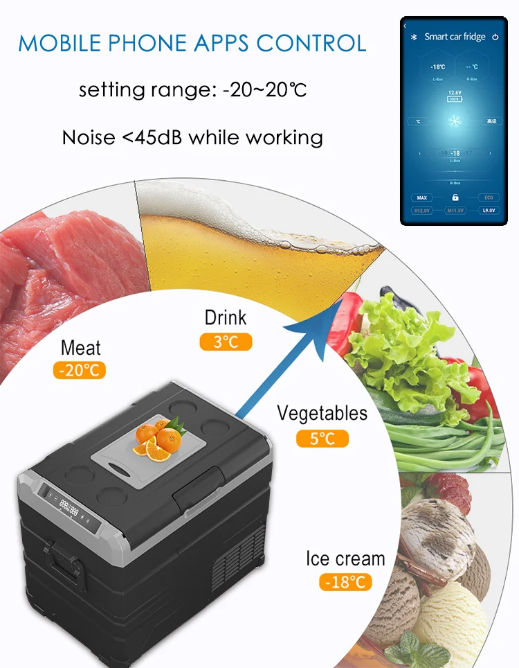 TW45 small 12v Trucks Compressors Refrigerator Mini Deep Freezer Refrigerators Small Wine Cooler Skincare Beauty Car Fridge