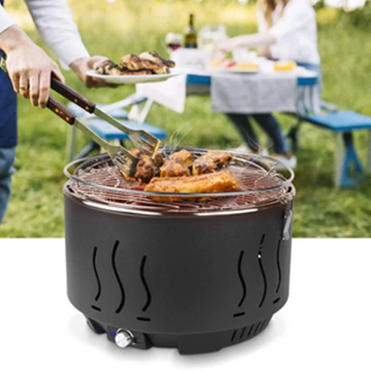 Chinese Round Outdoor Portable Charcoal Bbq Grill Durable Smokeless Barbecue Grill Inox Bbq Plate Grill