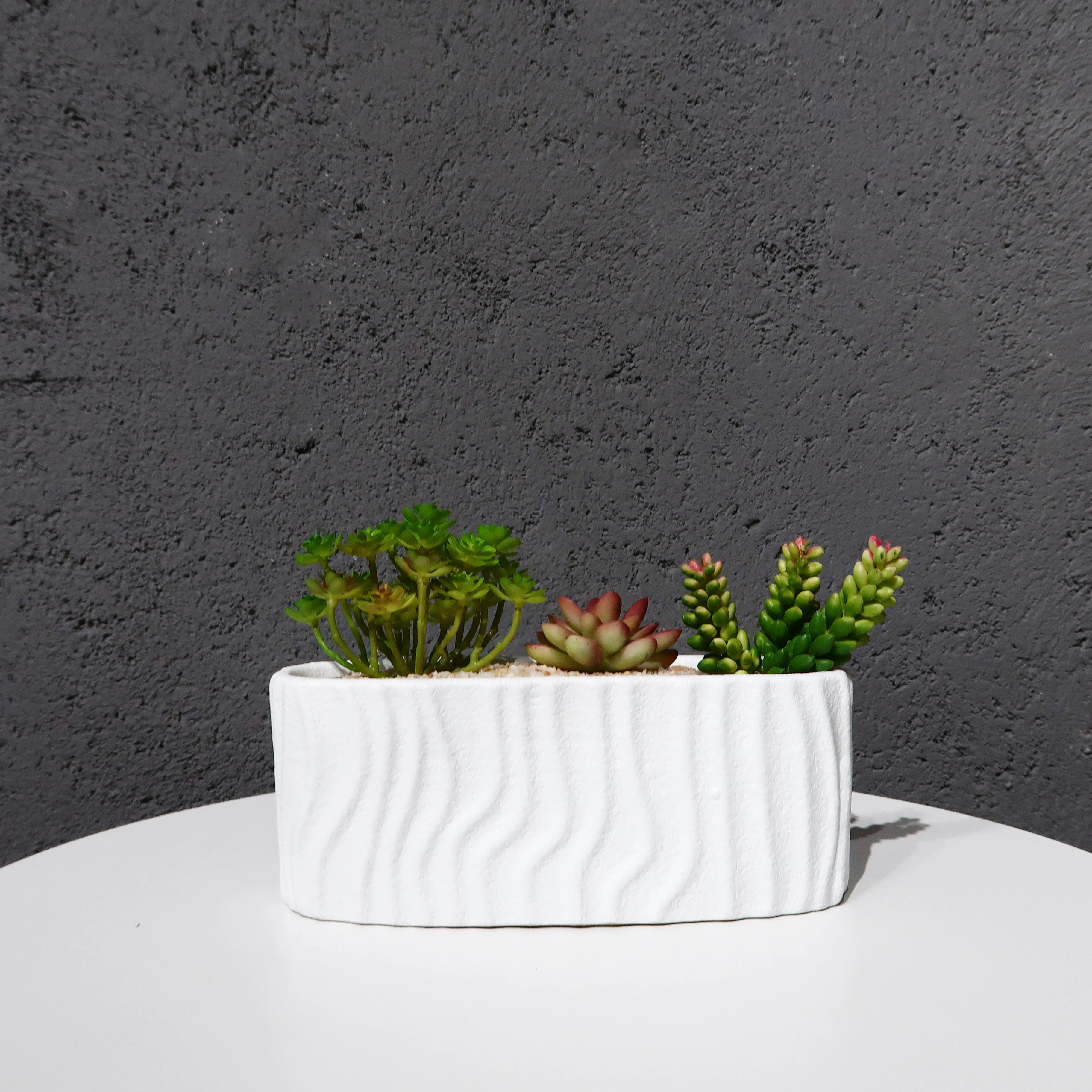 Nordic White Flower Pot Home Decoration Succulent Plant Long Strip shape Desktop Ceramic Flower Pot