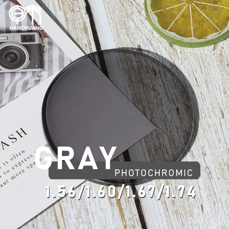 all index photochromic in car 1.60/1.67/1.74 anti blue light photo gray spin coating SHMC driving ophthalmic lenses
