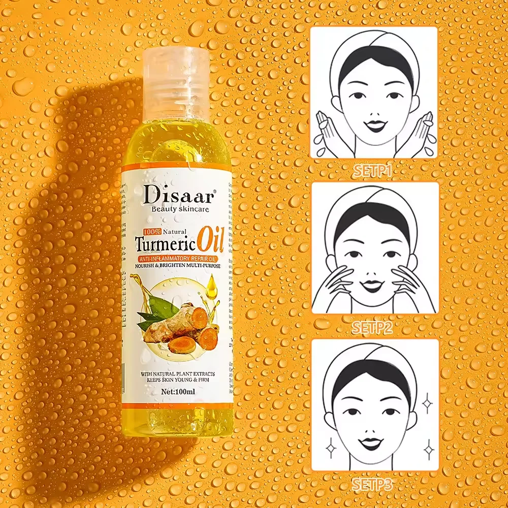 Disaar Pure Natural Turmeric Oil Body Face Hair Lightening Anti-Aging Remove Dark Spot Essential Oil